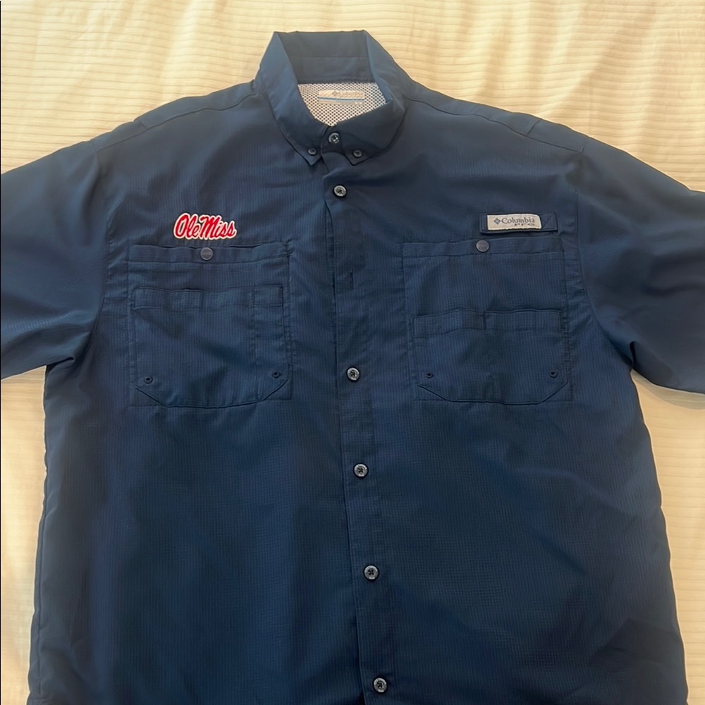 Columbia Men's Navy Blue Ole Miss Shirt